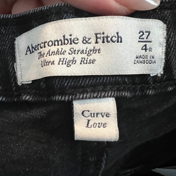 Abercrombie&Fitch Curve Love ultra high rise straight leg ankle jeans size 4 - Picture 3 of 4
